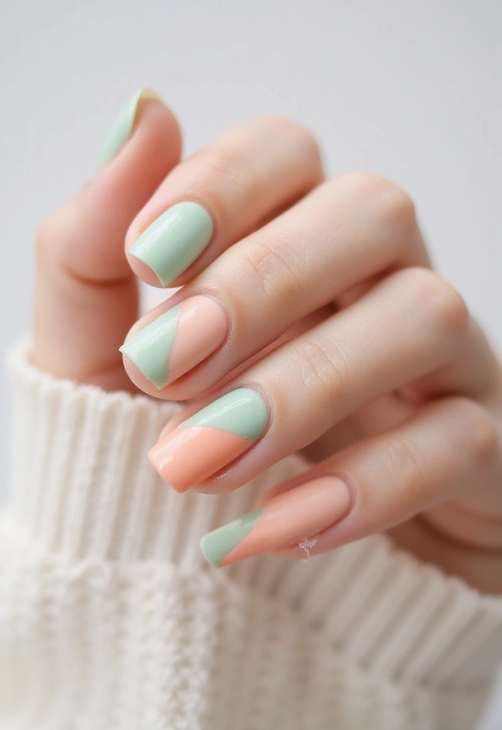 10 Chic Minimalist Nail Designs for April (Less is Definitely More!) - 1. Soft Pastel Geometric