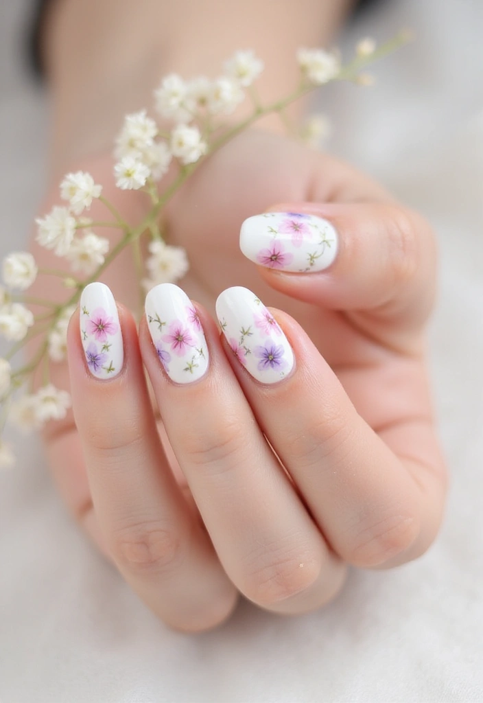 10 Chic Minimalist Nail Designs for April (Less is Definitely More!) - 6. Floral Minimalism