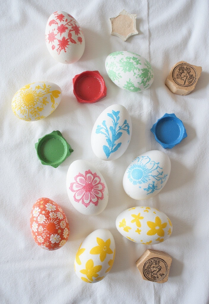 15 Creative Easter Egg Decorating Ideas That'll Wow Your Guests! - 10. Stamped Patterns