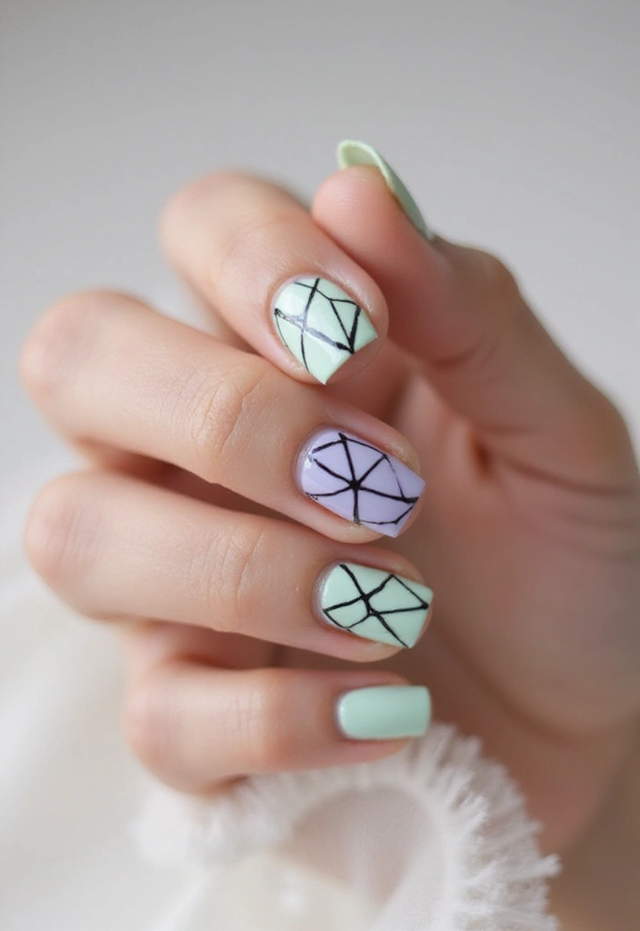 12 Creative Nail Art Ideas for April That Will Blow Your Mind! - 5. Geometric Spring