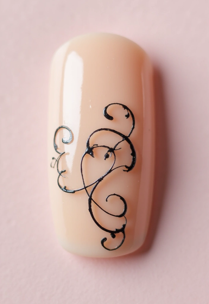 10 Chic Minimalist Nail Designs for April (Less is Definitely More!) - 9. Artistic Swirls