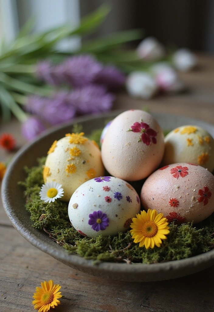 15 Creative Easter Egg Decorating Ideas That'll Wow Your Guests! - 14. Floral Embellishments