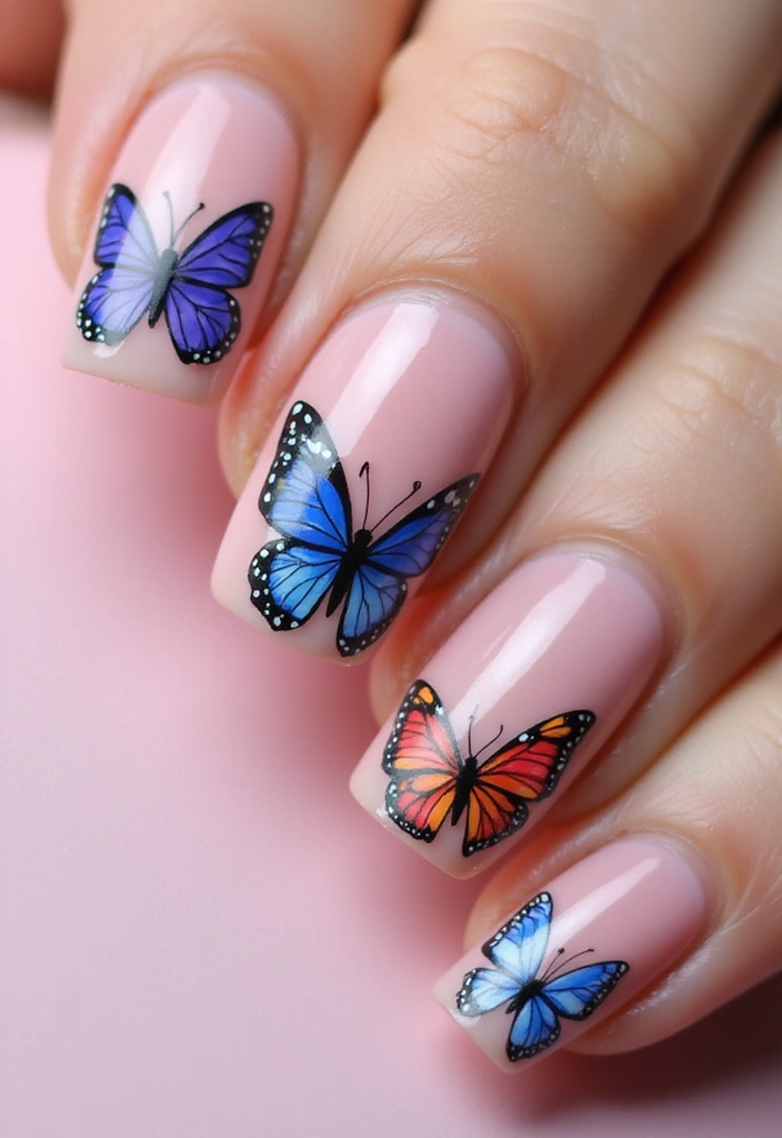 12 Creative Nail Art Ideas for April That Will Blow Your Mind! - 3. Butterfly Bliss