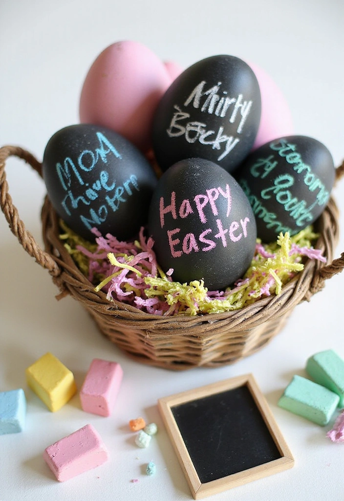 15 Creative Easter Egg Decorating Ideas That'll Wow Your Guests! - 12. Chalkboard Eggs