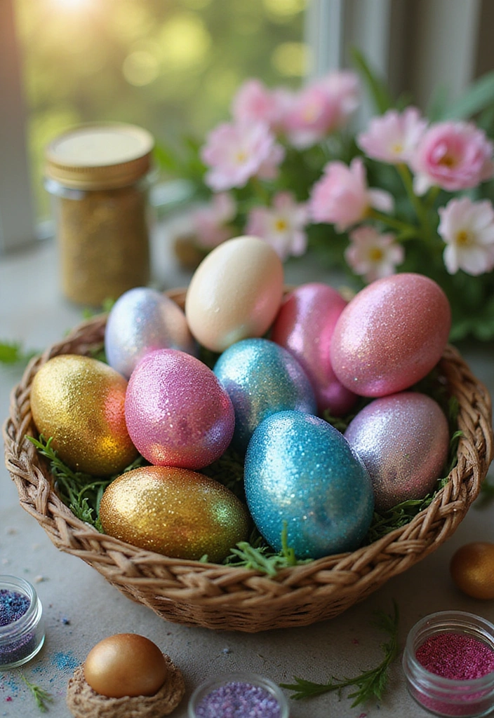 15 Creative Easter Egg Decorating Ideas That'll Wow Your Guests! - 6. Glitter Glam