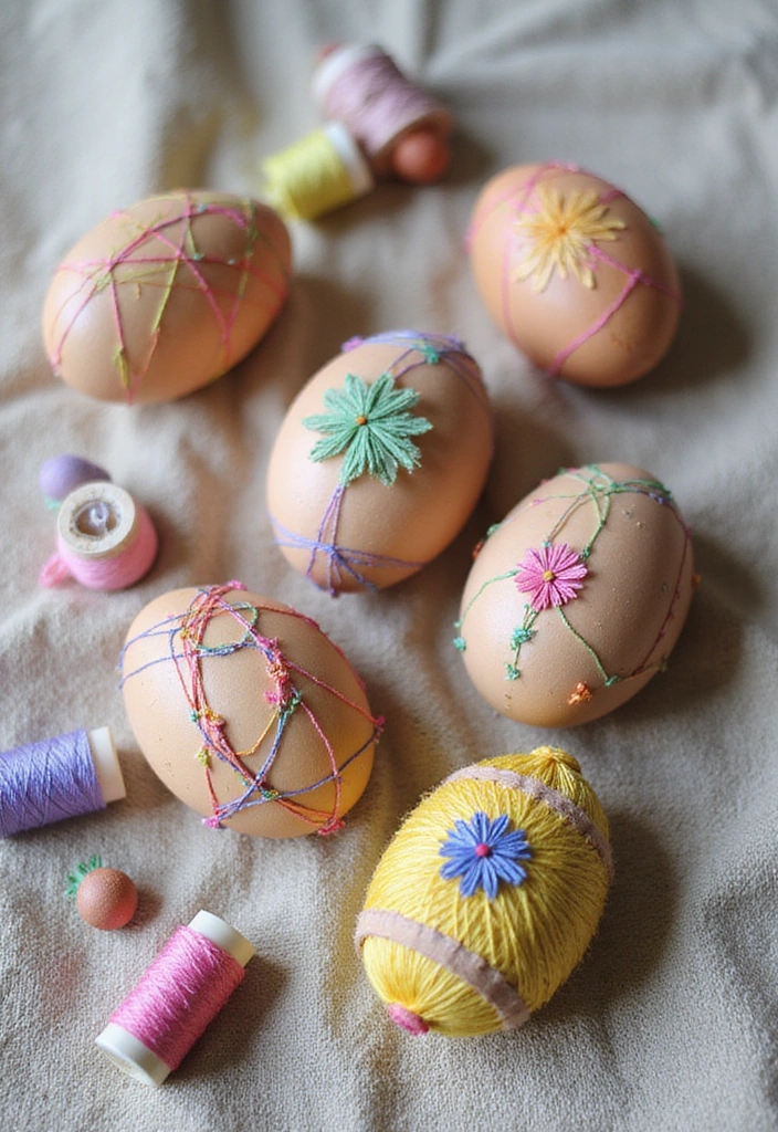 15 Creative Easter Egg Decorating Ideas That'll Wow Your Guests! - 11. String Art Eggs