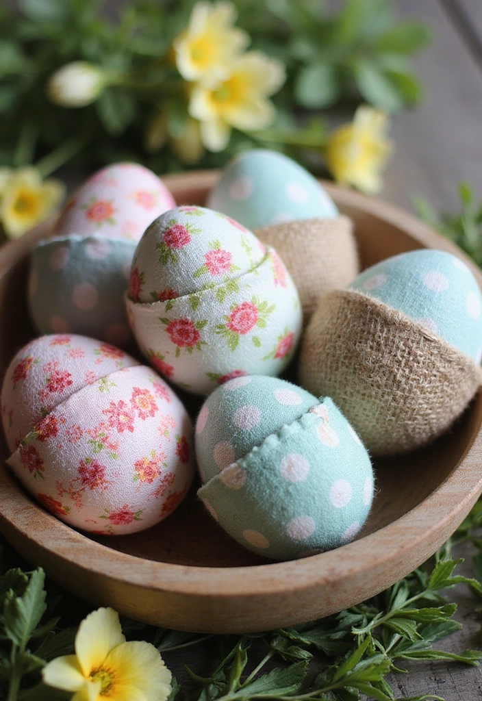 15 Creative Easter Egg Decorating Ideas That'll Wow Your Guests! - 9. Fabric-Wrapped Eggs