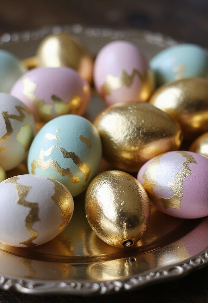 15 Creative Easter Egg Decorating Ideas That'll Wow Your Guests! - 3. Metallic Accents