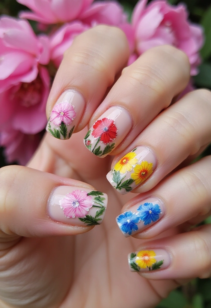 12 Creative Nail Art Ideas for April That Will Blow Your Mind! - 2. Floral Fantasy