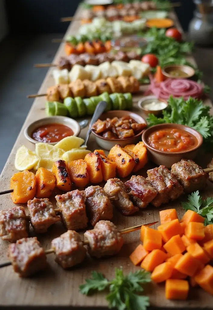 18 Backyard Barbecue Ideas That Will Make You the Grill Master of the Block! - 4. DIY Skewers Bar